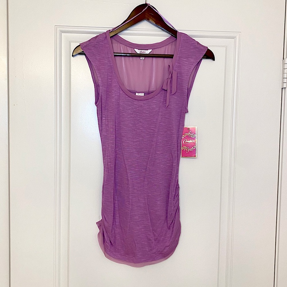 NWT Candie’s Bow Neck Tee Purple Girls S